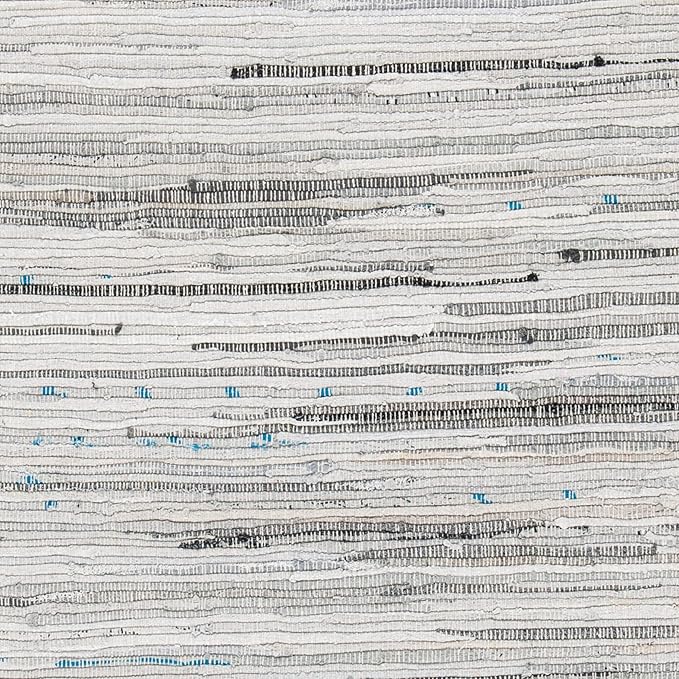 SAFAVIEH Rag Rug Collection X-Large Area Rug - 11' x 15', Grey, Handmade Boho Stripe Cotton, Ideal for High Traffic Areas in Living Room, Bedroom (RAR121A)