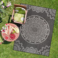 CAMILSON Outdoor Rug 8x10 Modern Area Rugs for Indoor and Outdoor Patios and Porches - Waterproof, Non-Shedding, Easy-to-Clean Outside Carpet (8 x 10, Medallion - Dark Grey/Light Grey)