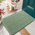 OLANLY Dog Door Mat for Muddy Paws 30x17, Absorbs Moisture and Dirt, Absorbent Non-Slip Washable Doormat, Quick Dry Chenille Mud Mat, Entry Indoor Entryway Carpet for Inside Floor, Olive Green