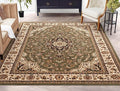 Well Woven Barclay Collection Medallion Kashan Green 9x12 Area Rug - for Living Room, Bedroom, and Dining Room