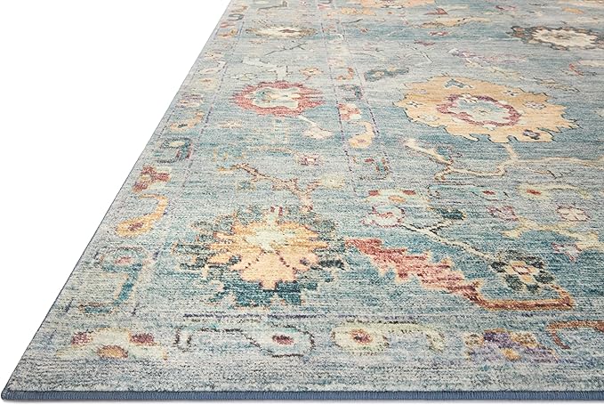 Loloi Margot Collection MAT-06 Denim/Multi 5'-0" x 7'-6" Area Rug feat. CloudPile, No-Shed Easy Clean Large Patterned Area Rug for Living Room, Bedroom, Dining Area
