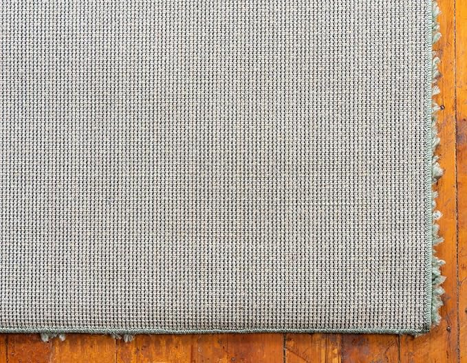 Unique Loom Davos Shag Collection Area Rug - Solid (2' 7" x 20' Runner, Sage)
