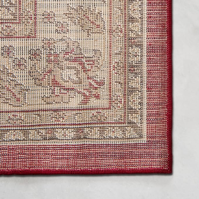 Unique Loom Sialk Hill Collection Area Rug - Washington (5' Square Burgundy/Cream)
