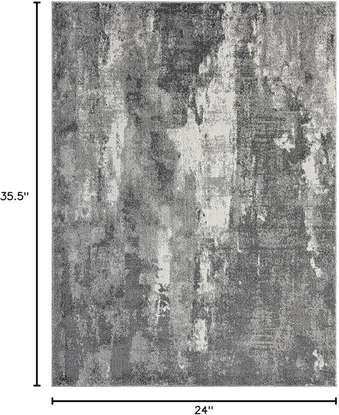 LUXE WEAVERS Euston Collection 7681 Dark Grey 2x3 Modern Abstract Area Rug