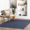 nuLOOM 2x3 Elfriede Jute & Cotton Hand Woven Area Rug, Blue, Solid Rustic Farmhouse Style, Weaved Design, Natural Fiber, For Bedroom, Living Room, Dining Room, Hallway, Office, Entryway
