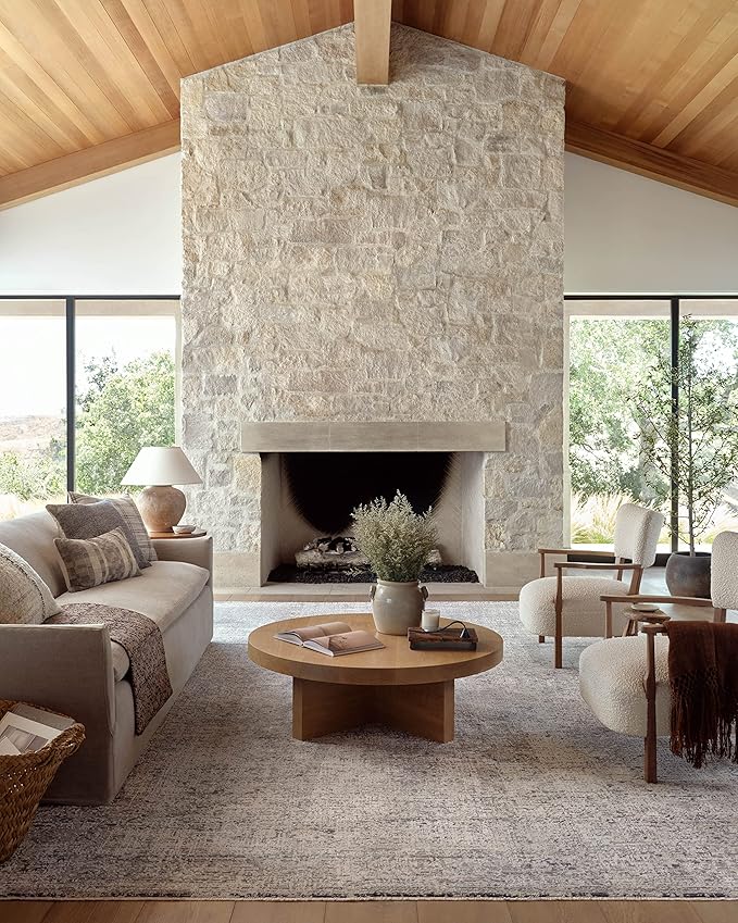 Loloi Amber Lewis Alie Collection ALE-01 Stone/Mist 11'-6'' x 15'-7'', .13'' Pile Height, Area Rug