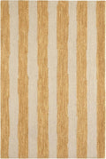Dash & Albert Silas Stripe Gold Hand Micro Hooked Wool Rug, 5 X 8 Feet, Yellow/Orange Stripe Pattern - Premium Luxury Hotel Quality Soft Breathable Hypoallergenic Machine Washable Easy Care All