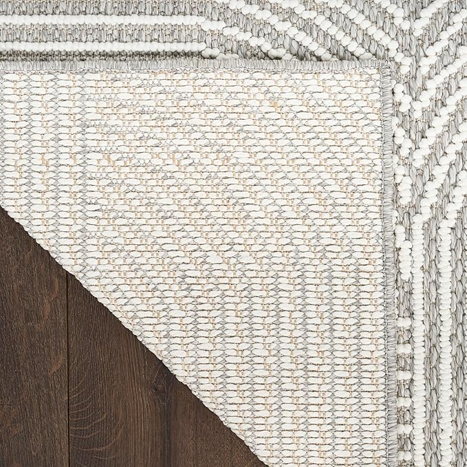 Nourison Home Textured Home Grey Ivory 2'3" x 7'6" Area Rug - Easy Clean, Non Shedding, Bed Room, Living Room, Dining Room, Kitchen (8' Runner)