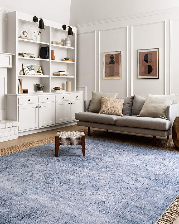 Loloi Loren Collection LQ-09 Slate 7'-6" x 9'-6" Area Rug
