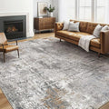 6x8 Area Rug Living Room: Washable Large Abstract Soft Stain Resistant Indoor Floor Rugs Non Slip Accent Carpet for Bedroom Nursery Playroom Office Dining Room Dorm Home House- Gray Rust
