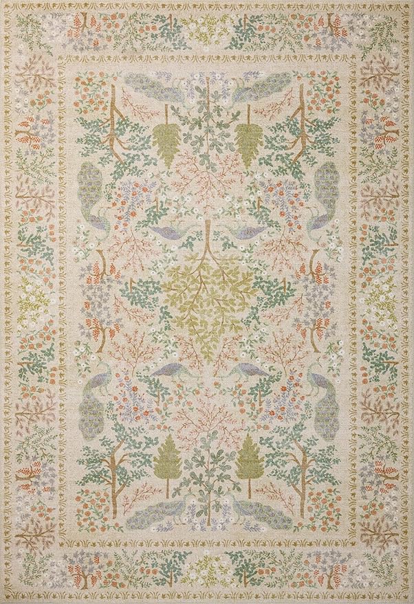 Loloi Rifle Paper Co. Canopy Collection CNP-05 Ivory 5'-0" x 7'-6" Area Rug