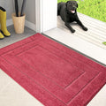 PURRUGS Dirt Trapping Door Mat 24" x 35.5", Non-Slip/Skid Machine Washable Entryway Rug, Dog Doormat, Super Absorbent Welcome Mat for Muddy Wet Shoes and Paws, Burgundy Red