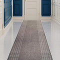 Custom Made Runner Rug for Kitchen Foyer Hallway Entry Choose Your Length 26 Inch Wide Geometric Checkered Design Grey Color (5 feet x 26 inch)