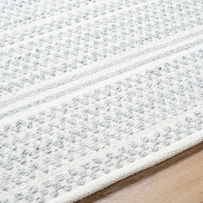 Mark&Day Wool Rugs, 9x12 Precious Solid and Border Cream/Black Area Rug, Cream Black Carpet for Living Room, Bedroom or Kitchen (8'10" x 12')
