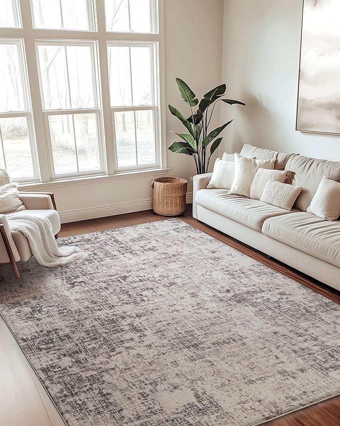 ILANGO 9x12 Modern Area Rug for Living Room Ultra Soft Machine Washable Lightweight Kid & Pet Friendly Stain Resistant Non-Shedding Large Carpet for Bedroom Dining Room Home Office Mat