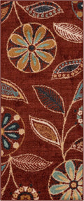 Maples Rugs Reggie Floral Runner Rug - Made in USA - Washable, Non Slip Indoor Carpet for Kitchen, Hallway, and Laundry Room, 2' x 5', Merlot