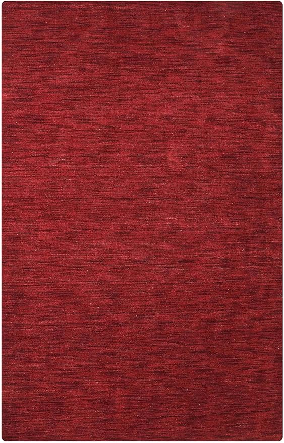 Rugsotic Carpets Hand Knotted Gabbeh Wool 8'x11' Area Rug Solid Red L00111