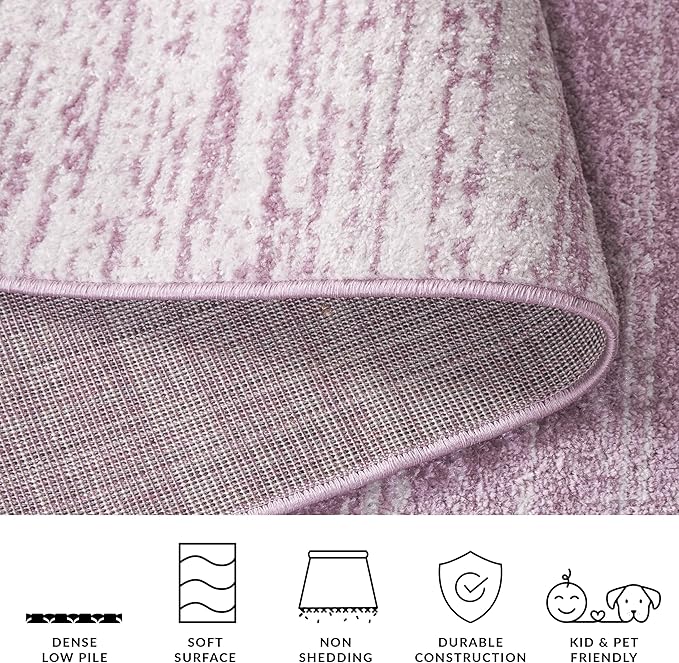 SAFAVIEH Adirondack Collection Area Rug - 8' Square, Cream & Purple, Modern Ombre Design, Non Shedding & Easy to Clean, Ideal for Living Room, Bedroom, Office, Dining Space (ADR113L)