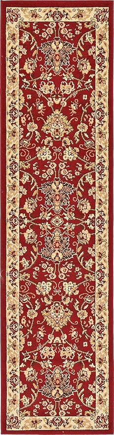 Unique Loom Sialk Hill Collection Area Rug - Washington (2' 2" x 8' 2" Runner Burgundy/Cream)