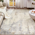 6x9 Area Rug Living Room Rugs - Washable Neutral Modern Abstract Soft Thin Rug Indoor Floor No Slip Rug Carpet for Bedroom Under Dining Table Home Office Decor - Light Brown/Gray