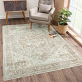 Bloom Rugs Washable Non-Slip 3' x 5' Rug - Beige/Gray Traditional Area Rug for Living Room, Bedroom, Dining Room, and Kitchen - Exact Size: 3' x 5'