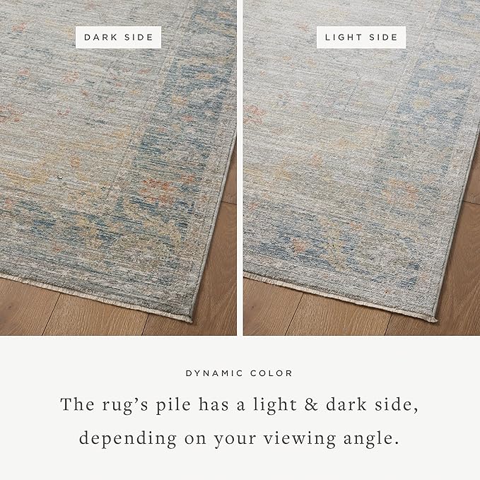 Loloi Magnolia Home by Joanna Gaines Millie Collection MIE-04 Slate/Multi 11'-6" x 15'-7", .25" Pile Height, Area Rug