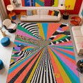 Graffiti Bedroom Rug - Colorful Abstract Street Art Rug, 6x9 Area Rugs, Hippie Aesthetic Funky Non Slip Fade Resistant Large Carpets Home Decor #C088