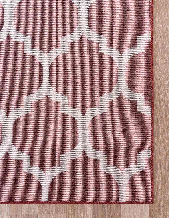 Rugs.com Lattice Collection Rug – 3' x 5' Dark Terracotta Medium Rug Perfect for Entryways, Kitchens, Breakfast Nooks, Accent Pieces