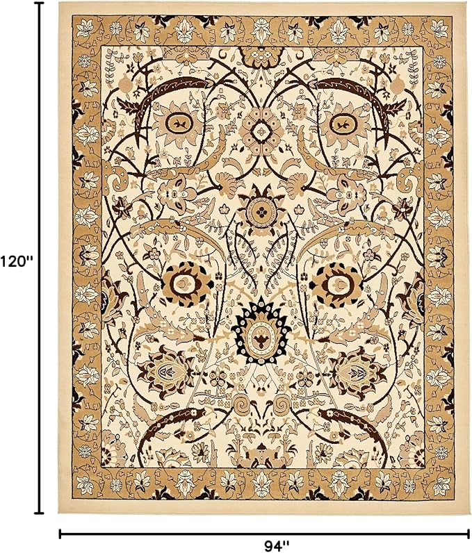 Unique Loom Espahan Collection Area Rug - Cape Cod (7' 10" x 10' Rectangle, Ivory/ Beige)
