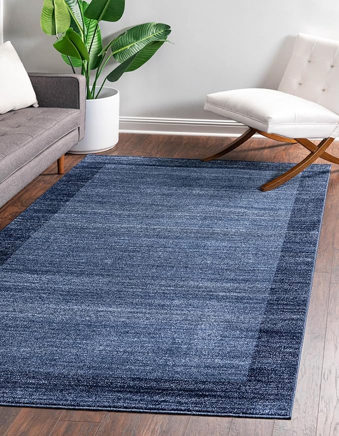 Rugs.com Angelica Collection Rug – 10' x 13' Navy Blue Medium Rug Perfect for Living Rooms, Large Dining Rooms, Open Floorplans