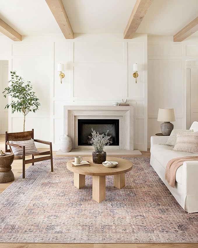 Loloi Skye Collection SKY-01 Blush/Grey 6'-0" x 6'-0" Round Area Rug
