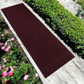 English Home Custom Size Anti Slip Burgundy Design Light Weight Durable TPR Backing Thin Pile Runner Rug (26" x 8')