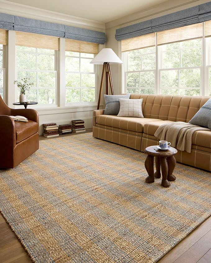 Loloi Chris Loves Julia Judy Collection JUD-04 Natural/Sky 2'-6" x 7'-6" Runner Rug