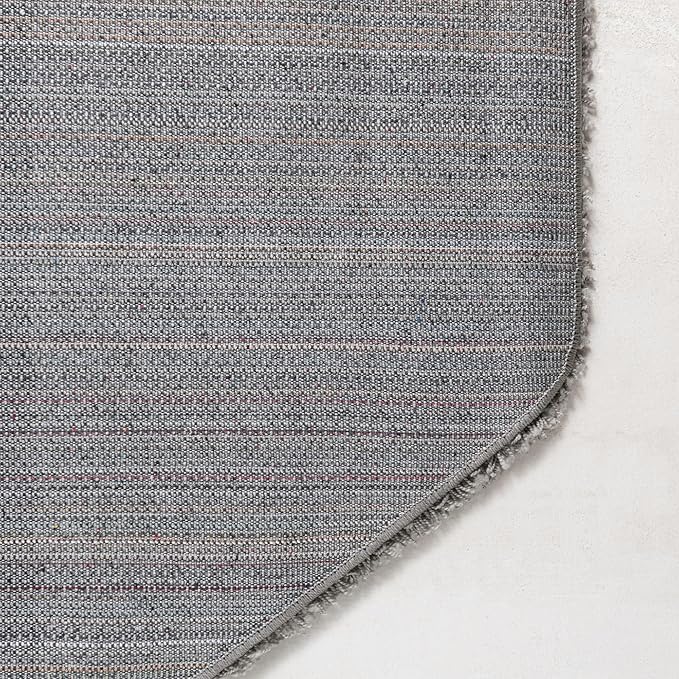 Unique Loom Solid Shag Collection Area Rug (6' 1" Octagon, Cloud Gray)