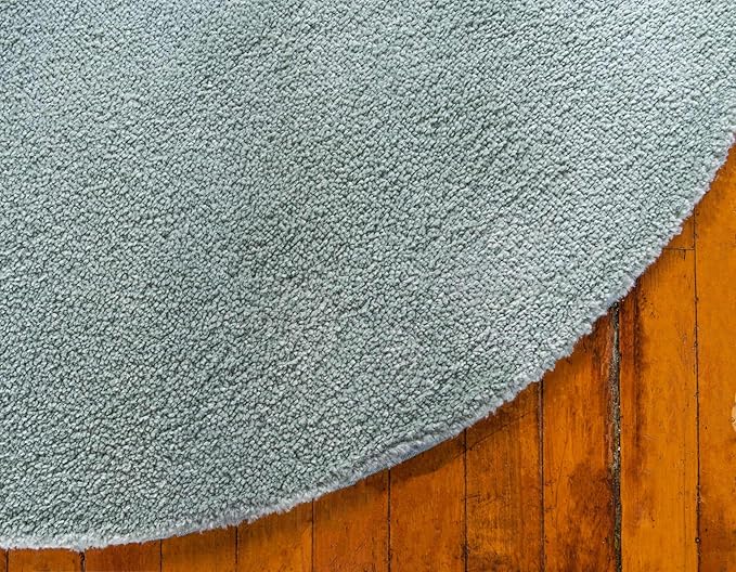 Unique Loom Solo Collection Area Rug - Calabasas (7' 10" Round, Light Blue)