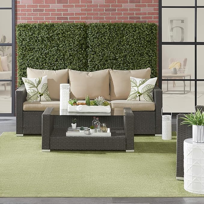 Nourison Home Nourison Essentials Green 7' x 10' Area Rug - Easy Clean, Non Shedding, Bed Room, Living Room, Dining Room, Kitchen (7' x 10')