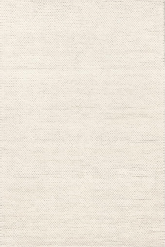 Nuloom Penelope Off-White/Ivory, 11'6" x 14'6", Hand-Braided, Wool & Cotton, Soft and Textured, High Traffic, Stain Resistant, Easy Clean, Durable Area Rug for Bedroom, Living Room, Dining, Entryway