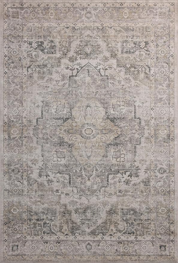 Loloi Amber Lewis Josie Collection JOS-03 Silver/Natural 7'-6" x 9'-6" Area Rug