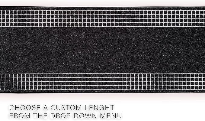 Custom Made Runner Rug for Kitchen Foyer Hallway Entry Choose Your Length 26 Inch Wide Geometric Checkered Design Black Color (26 feet x 26 inch)