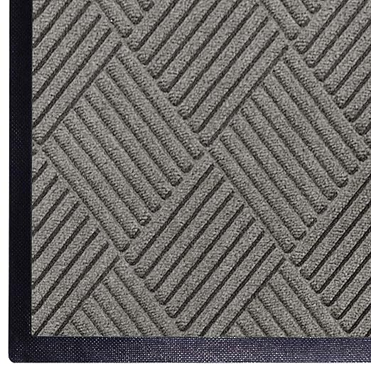 WaterHog Diamond | Commercial-Grade Entrance Mat with Rubber Border – Indoor/Outdoor, Quick Drying, Stain Resistant Door Mat (Medium Grey, 3' x 4')