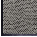 WaterHog Diamond | Commercial-Grade Entrance Mat with Rubber Border – Indoor/Outdoor, Quick Drying, Stain Resistant Door Mat (Medium Grey, 3' x 8')