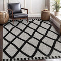 CAMILSON Modern Rug 6x9 Luxury Diamond Pattern Micro Loop Area Rugs Soft High-Low Pile Stain Resistant Easy to Clean Non-Shedding Durable Living Room Office Indoor Carpet (Black/Gray)