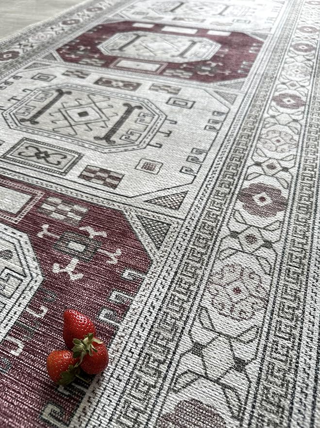 Fame Living Faded Oushak Rug, Turkish Vintage Floral Pastel Large Oversized Area Rugs for Living Room Dining Bedroom Kitchen Bathroom Nursery (848CrRd, 9' x 12')