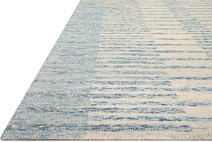 Loloi Chris Loves Julia Chris Collection CHR-01 Ivory/Denim 3'-6'' x 5'-6'', .50" Pile Height, Accent Rug