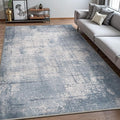 Bavni 5x7 Rug, Abstract Machine Washable Rug Non-Slip, Soft Modern Lightweight Area Rug, Stain Resistant Rugs for Living Room, Bedroom, Dining Room, Abstract Blue