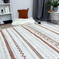 Alfa Rich 7x10 Beige Terracotta Washable Area Rugs for Living Room Bedroom Kitchen Cotton Decor Rug