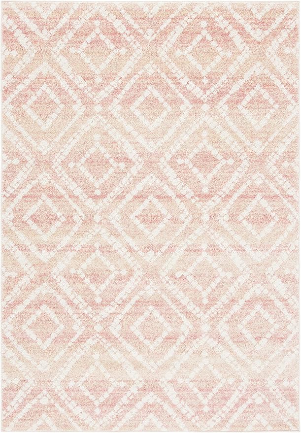SAFAVIEH Adirondack Collection Area Rug - 5'1" x 7'6", Rose & Gold, Modern Diamond Distressed Design, Non-Shedding & Easy Care, Ideal for High Traffic Areas in Living Room, Bedroom (ADR131Q)