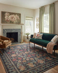 Loloi Rifle Paper Co. Rosa Collection RSA-01 Black 7'-6" x 9'-6" Area Rug