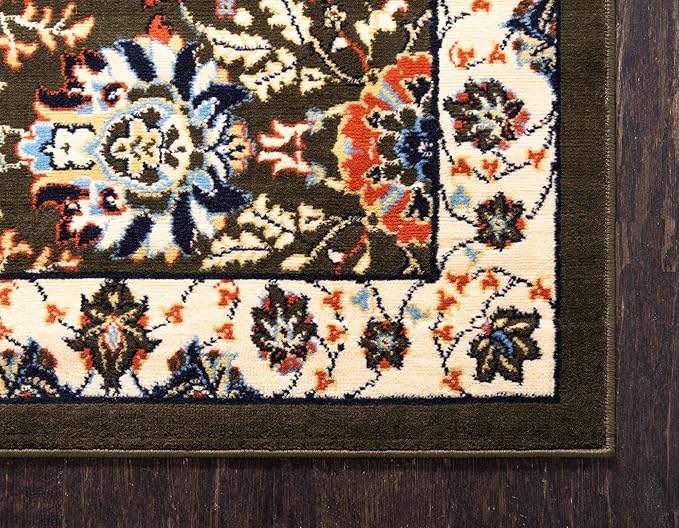Unique Loom Espahan Collection Area Rug - Cape Cod (4' 1" x 6' 1" Rectangle, Green/ Black)