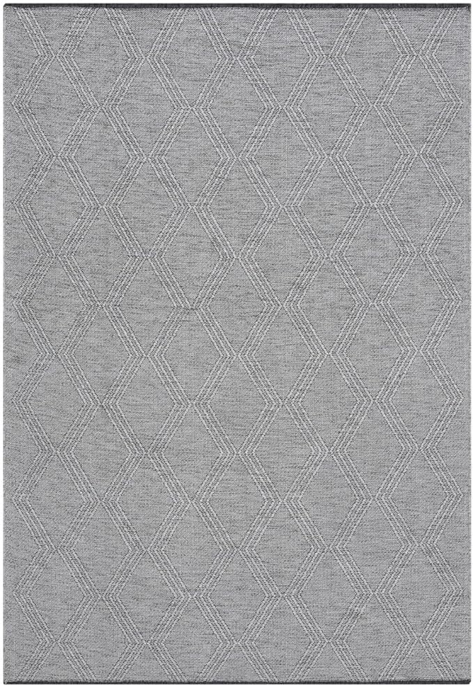 LUXE WEAVERS Modern Farmhouse Gray 8x10 Washable Area Rug, Anti-Slip Diamond Pattern Carpet